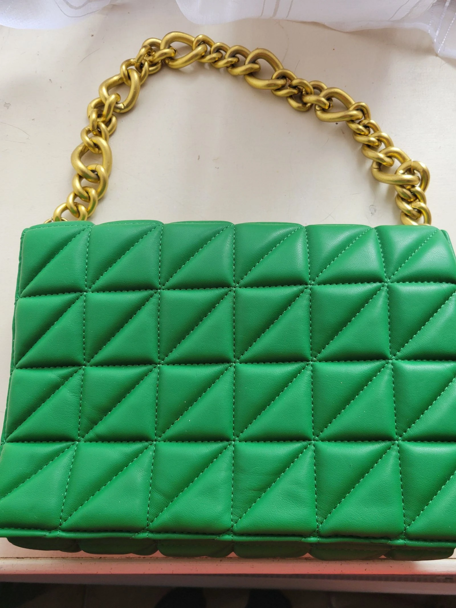 Sac à main matelassé ZARA – Vert Émeraude / Kelly Green